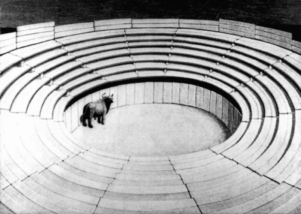 Woodcut Morena - Attesa due