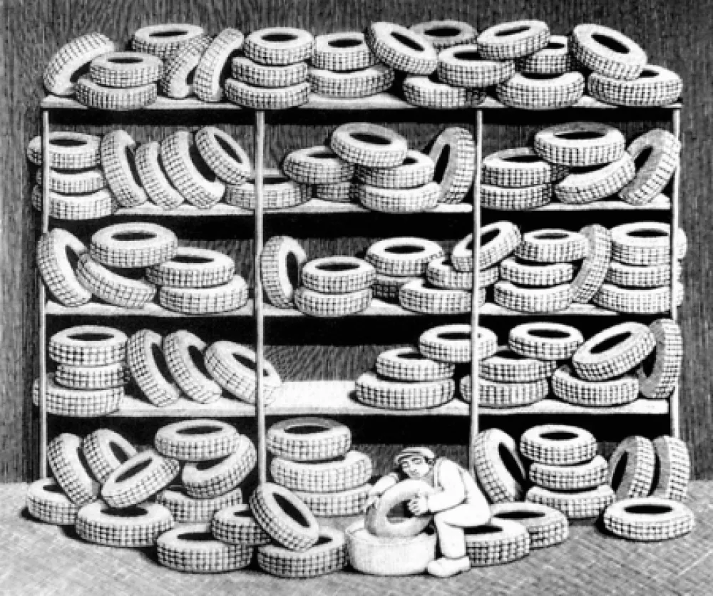 Woodcut Morena - Il gommista