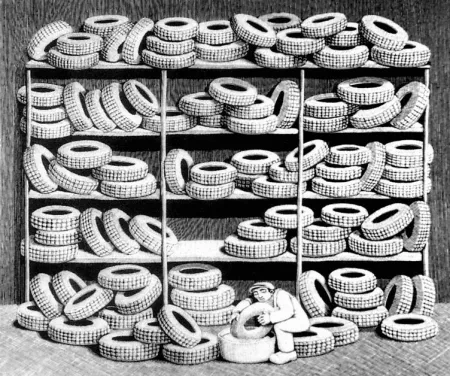 Woodcut Morena - Il gommista