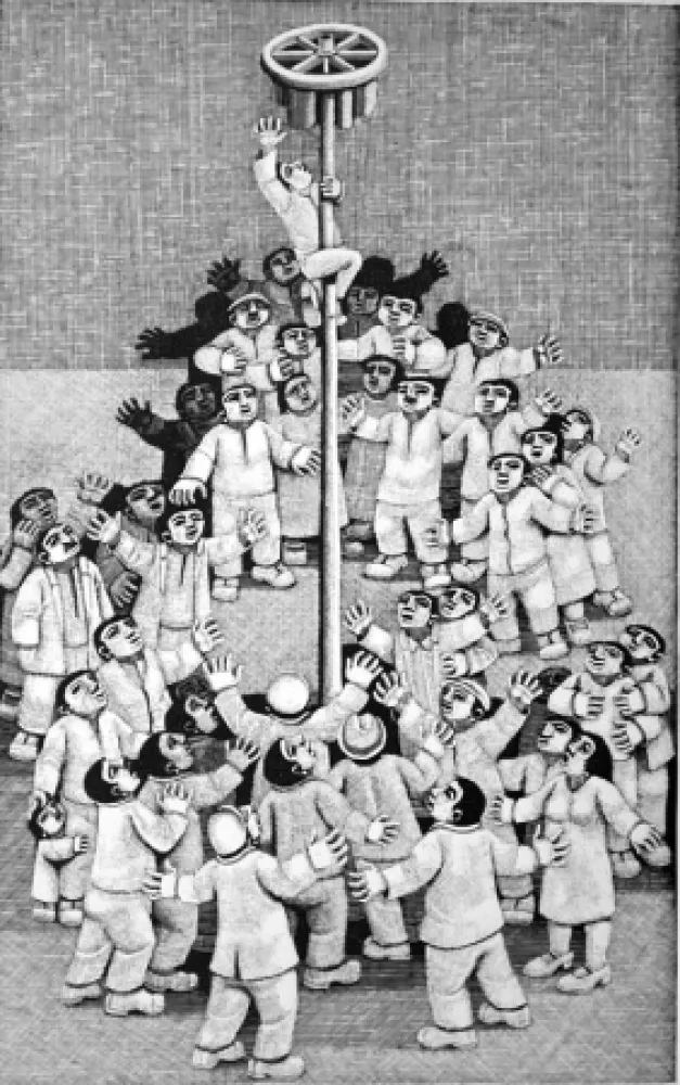 Woodcut Morena - L'albero della cuccagna