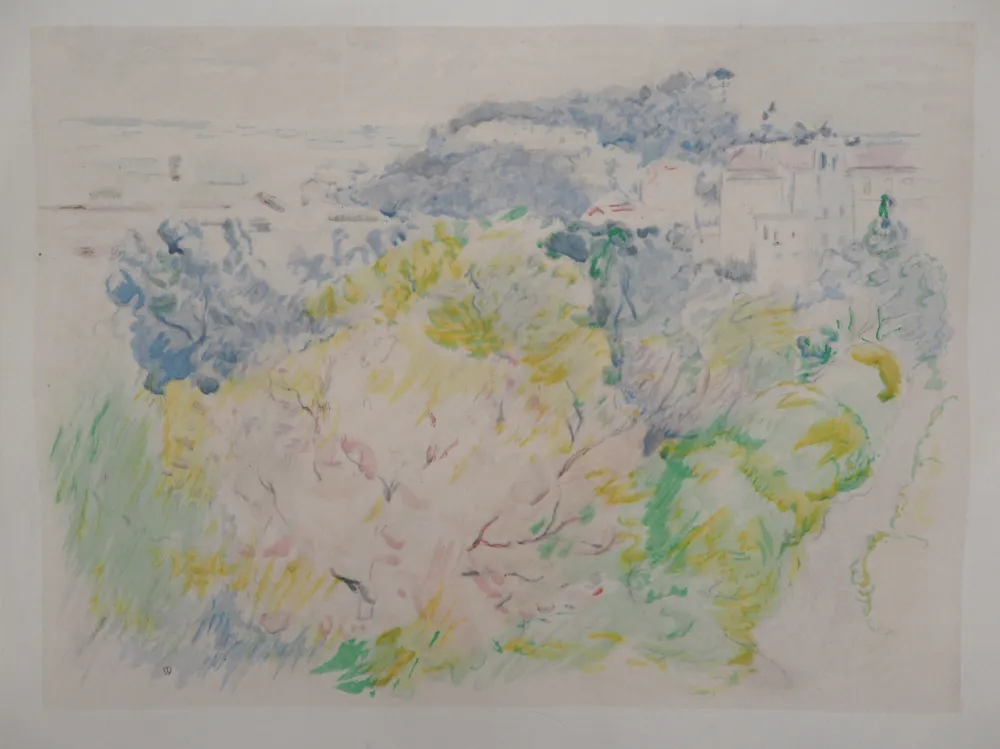 Lithograph Morisot -  Nice, le Château de Cimiez