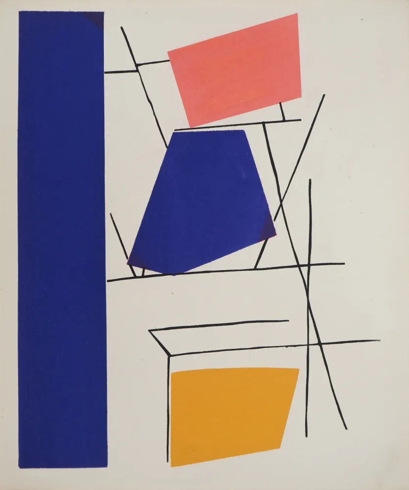 Lithograph Mortensen - Empilement abstrait