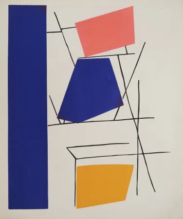 Lithograph Mortensen - Empilement abstrait