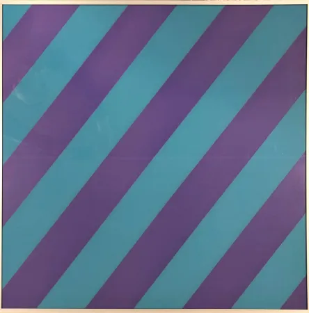 Lithograph Mosset - Composition Violet / Blue