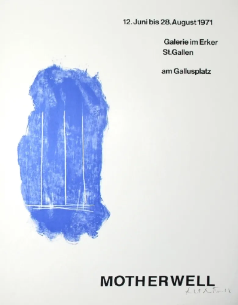 Lithograph Motherwell - Lines for St. Gallen