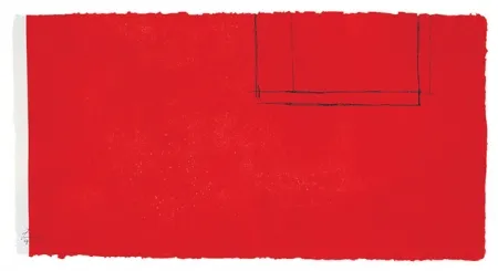Aquatint Motherwell - Red Open With White Line