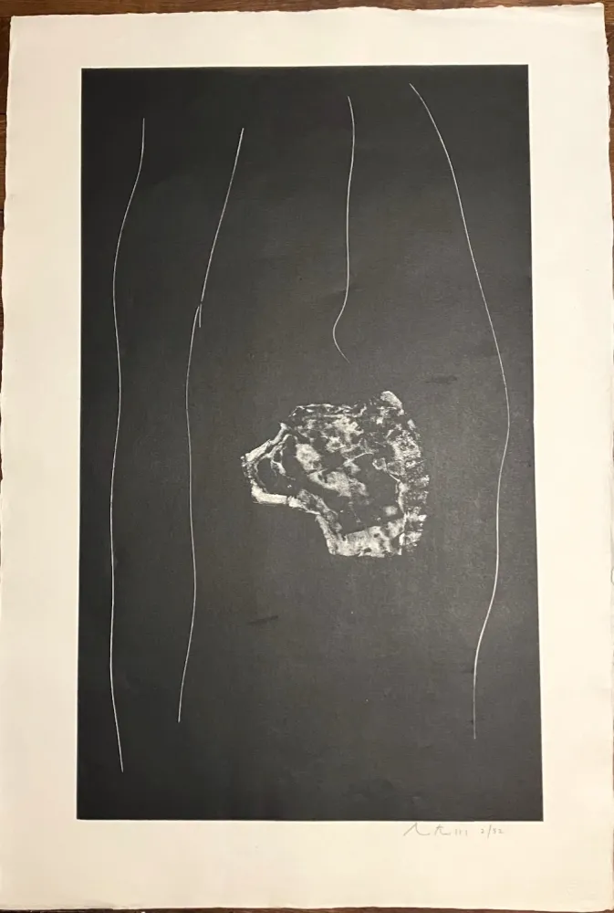 Lithograph Motherwell - Soot - Black Stone