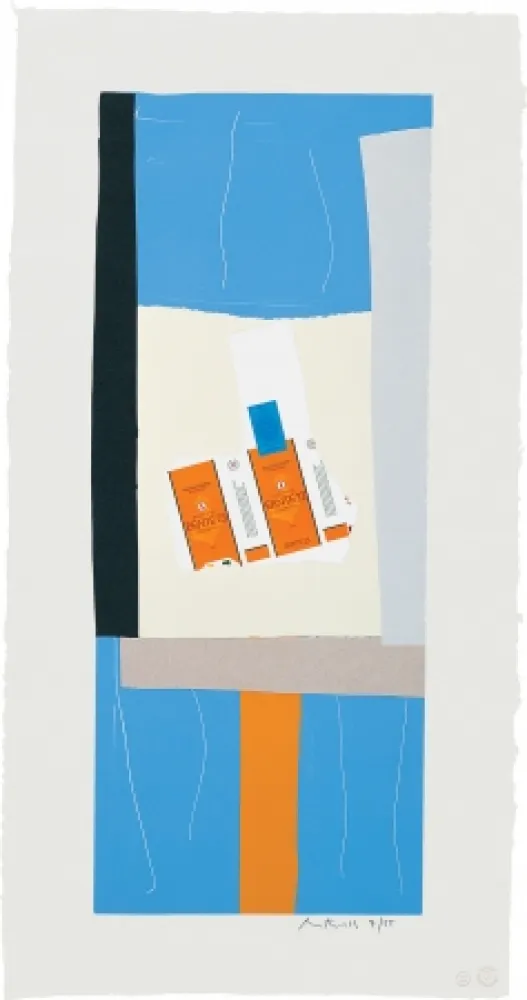 Lithograph Motherwell - Summer Light series: Harvest, with Orange Stripe