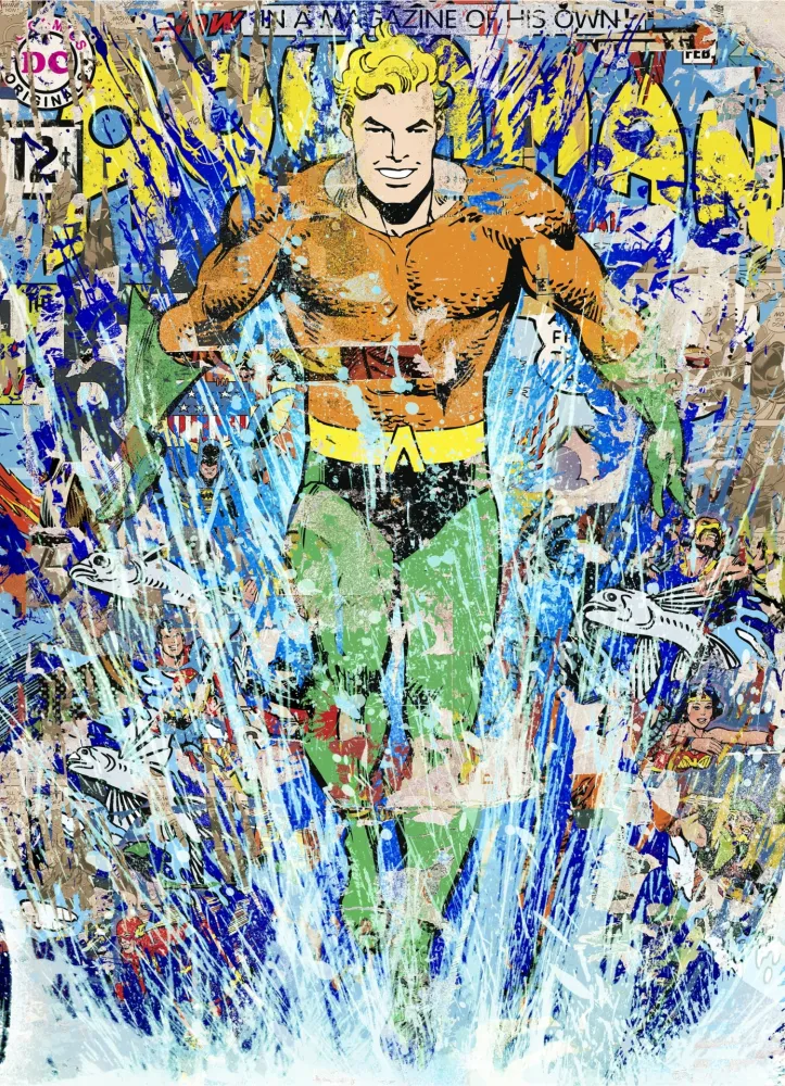 Screenprint Mr Brainwash - Aquaman