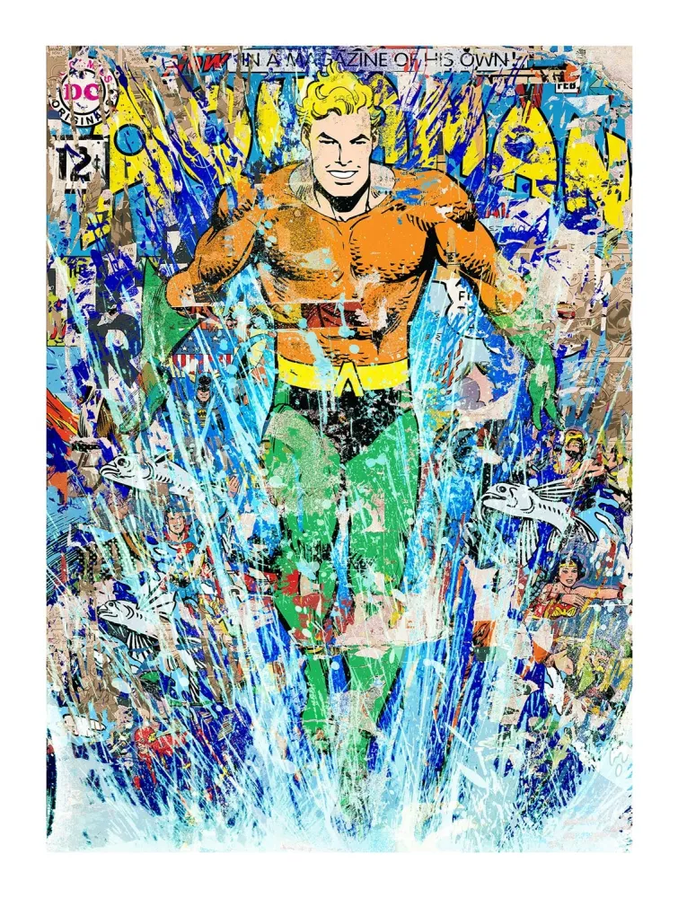 Screenprint Mr Brainwash - AQUAMAN