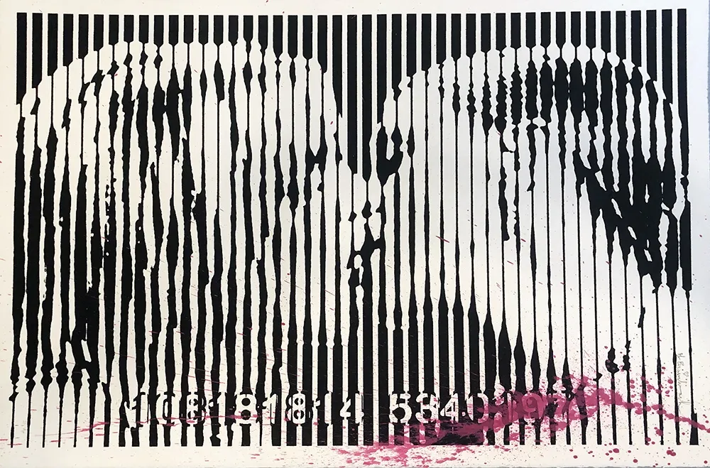 Screenprint Mr Brainwash - Freedom Kiss (Pink Splash)