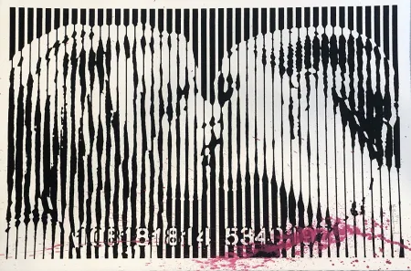 Screenprint Mr Brainwash - Freedom Kiss (Pink Splash)