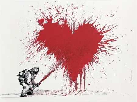 Screenprint Mr Brainwash - Heart