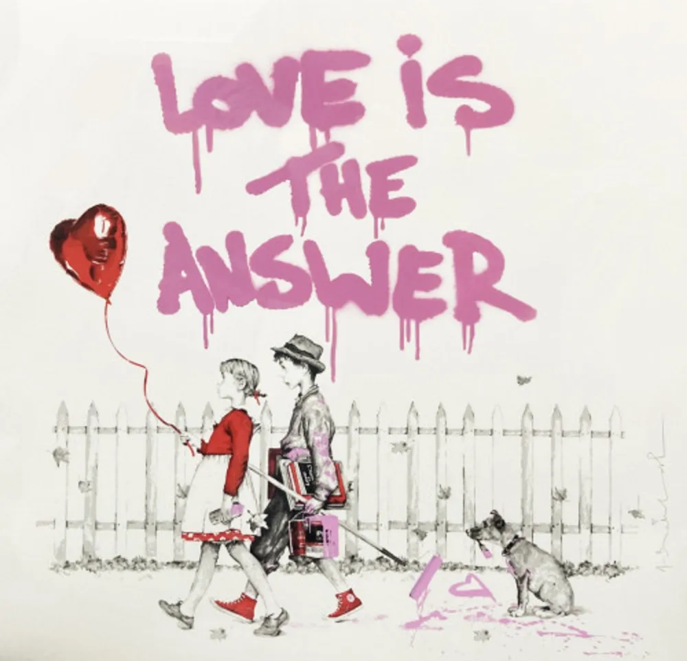 Screenprint Mr Brainwash - Love is the Answer (Pink)