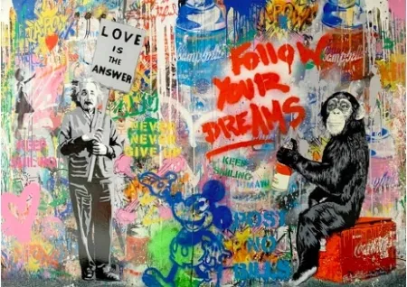 Screenprint Mr. Brainwash - Pop Wall, 2018