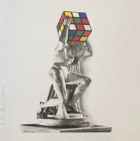 Screenprint Mr Brainwash - Rubik's Atlas