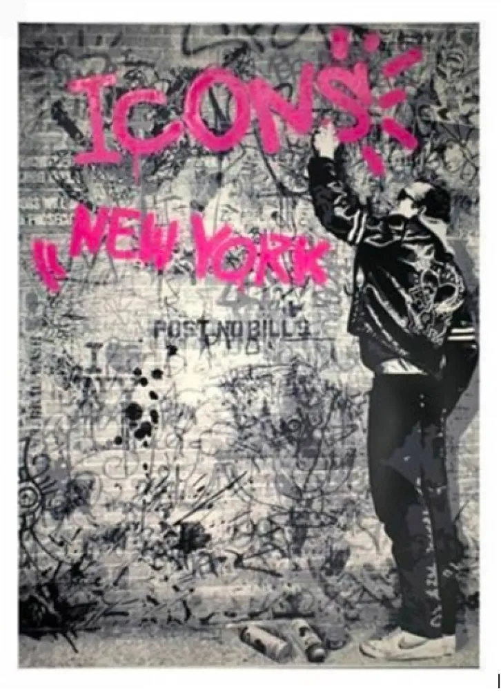 Screenprint Mr Brainwash - The Wall (Pink), 2012 