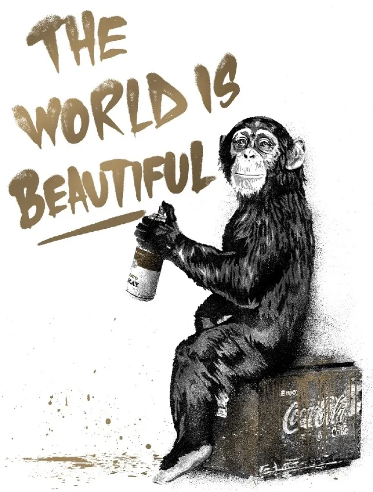 Screenprint Mr Brainwash - The World Is Beautiful