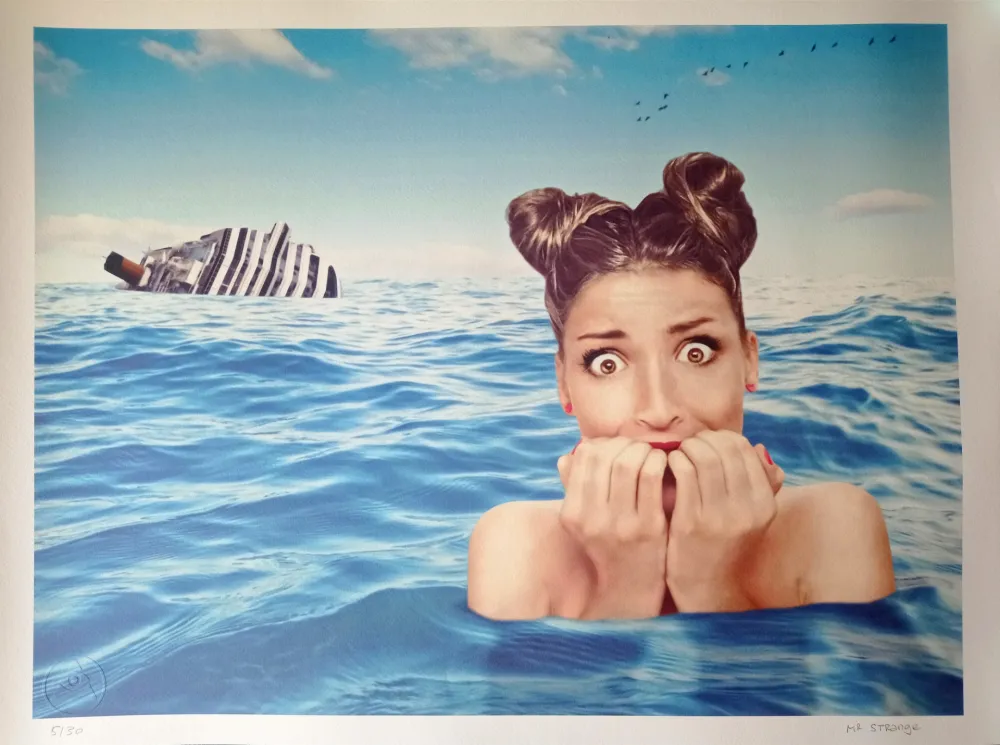 Lithograph Mr. - Mr. Strange (Jean-Marie Gitard)  - Shipwreck, Hand-signed lithograph