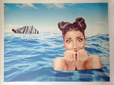 Lithograph Mr. - Mr. Strange (Jean-Marie Gitard)  - Shipwreck, Hand-signed lithograph