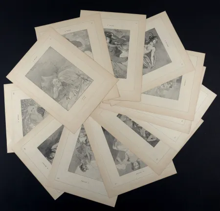 Lithograph Mucha - 12 Mois