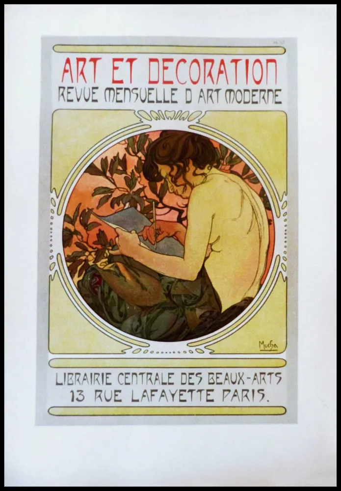 Lithograph Mucha - ART ET DECORATION REVUE MENSUELLE
