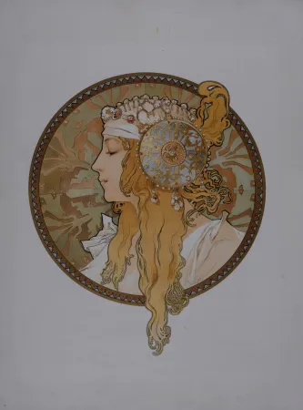 Lithograph Mucha - Byzantine Heads: Blond, 1898
