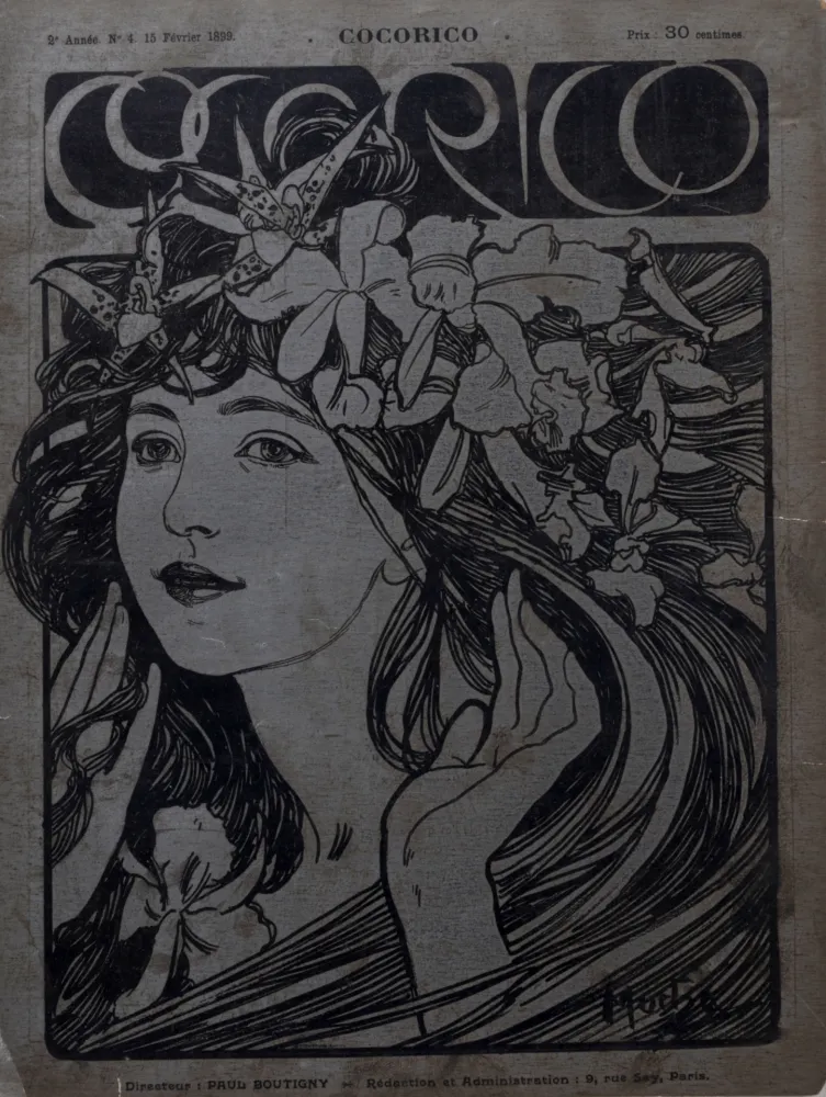 Lithograph Mucha - Cocorico