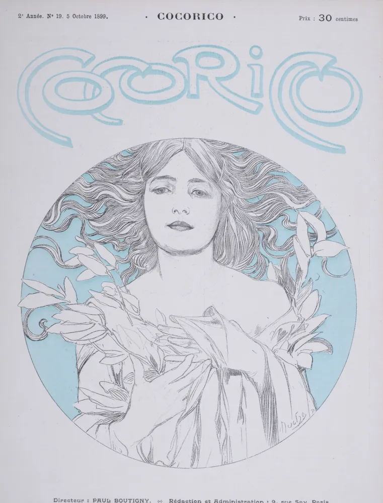 Lithograph Mucha - Cocorico, 1899