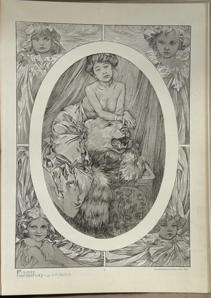 Lithograph Mucha - Figures décoratives Portfolio complet avec 40 planches