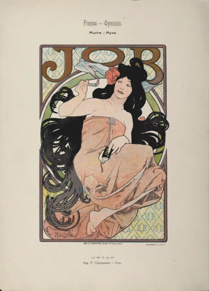 Lithograph Mucha - Job, 1897 -  Scarce original lithograph!
