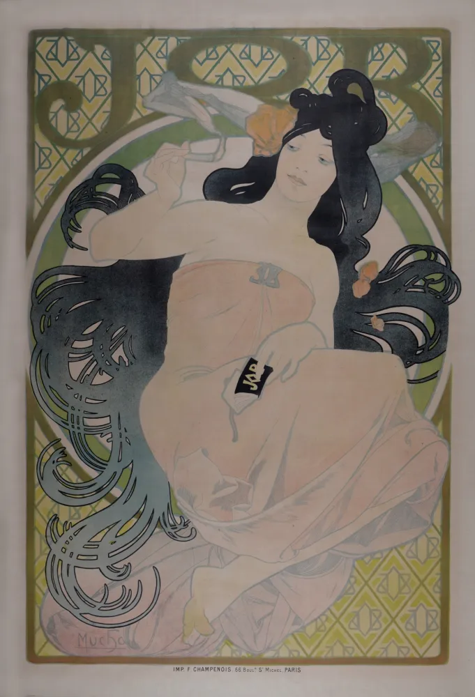 Lithograph Mucha - Job, 1898 - Very large!