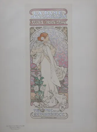 Lithograph Mucha - La Dame aux Camélias (Sarah Bernhardt) - Les Maîtres de l'Affiche, 1898