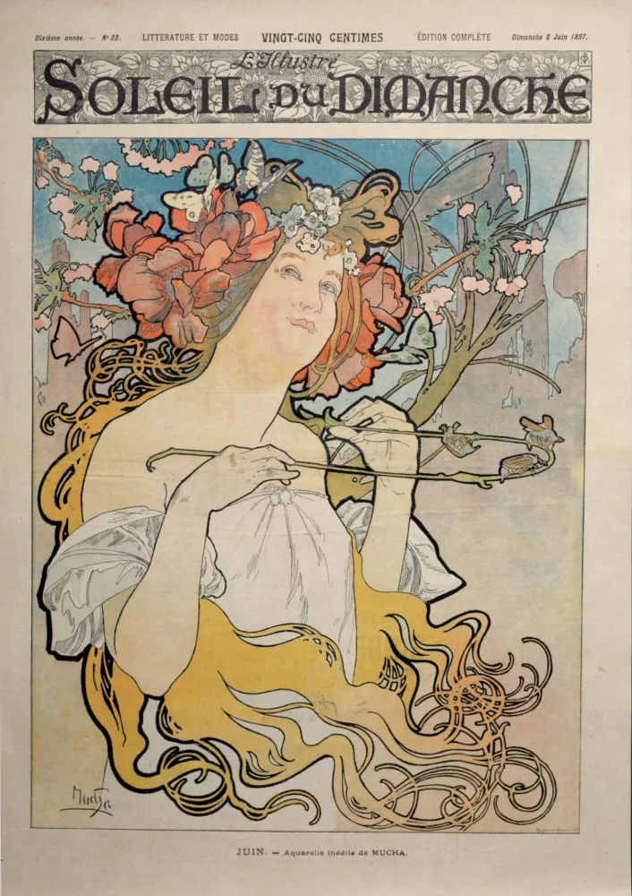 Lithograph Mucha - Soleil du dimanche, 1897