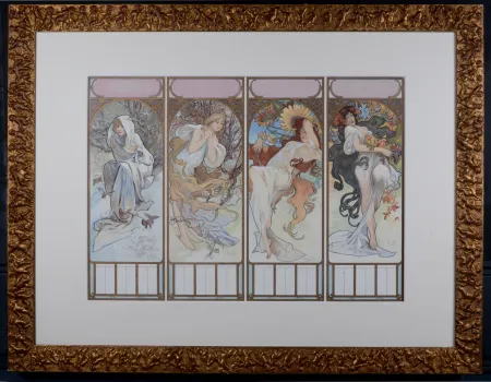 Lithograph Mucha - The Seasons (one sheet), 1897
