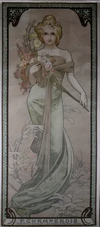Lithograph Mucha - The Seasons / Spring