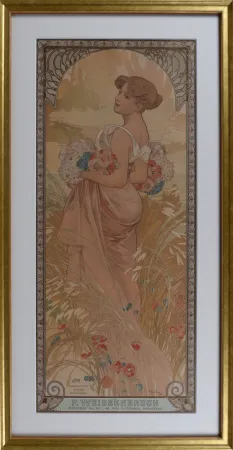 Lithograph Mucha - The Seasons : Summer, circa 1903