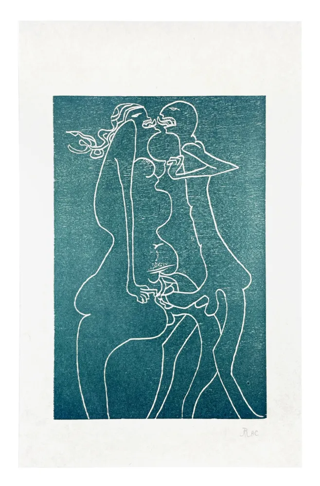 Woodcut Müller - 13 FOIS ELLE ET MOI - FLAMMES