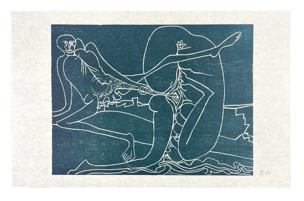 Woodcut Müller - 13 FOIS ELLE ET MOI - LA PLAGE