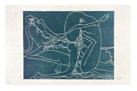 Woodcut Müller - 13 FOIS ELLE ET MOI - LA PLAGE