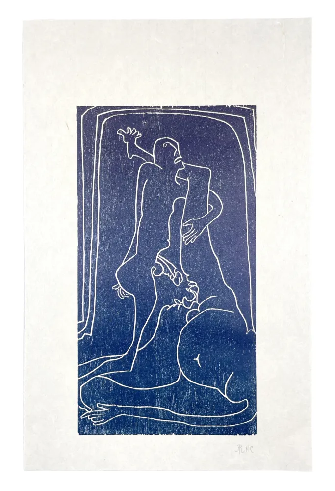 Woodcut Müller - 13 FOIS ELLE ET MOI - TOMBE