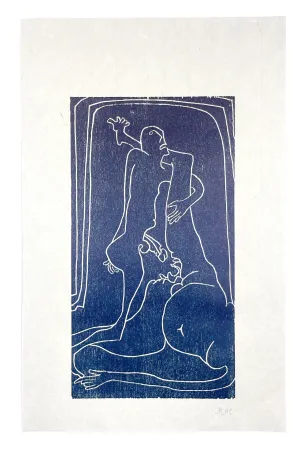 Woodcut Müller - 13 FOIS ELLE ET MOI - TOMBE