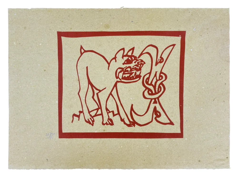 Woodcut Müller - CERBÈRE