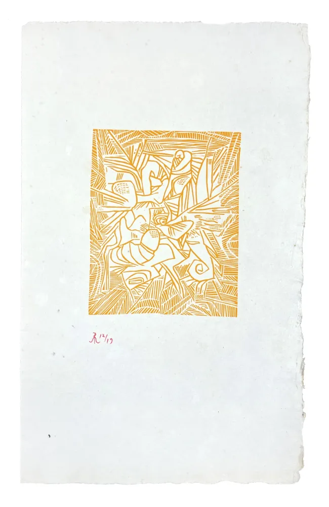 Woodcut Müller - LES MORILLES (ESQUISSE XVIII)