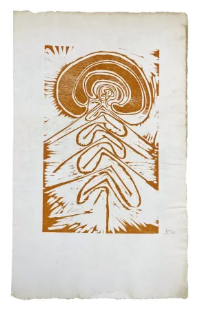 Woodcut Müller - UNE FLEUR (ESQUISSE XXII)