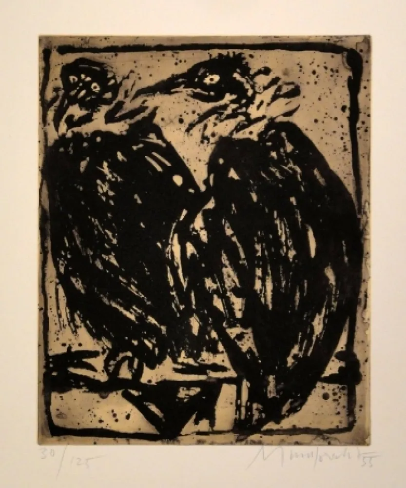 Engraving Mumprecht - Vautours