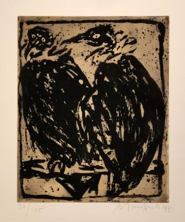 Engraving Mumprecht - Vautours