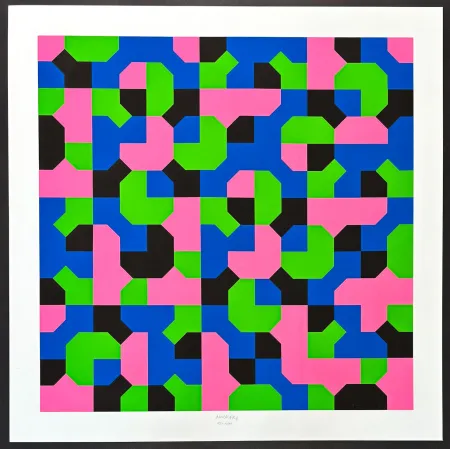 Screenprint Munari - Bruno Munari (1907–1998) – Peano Curves – Screen print on Fabriano paper – 1991