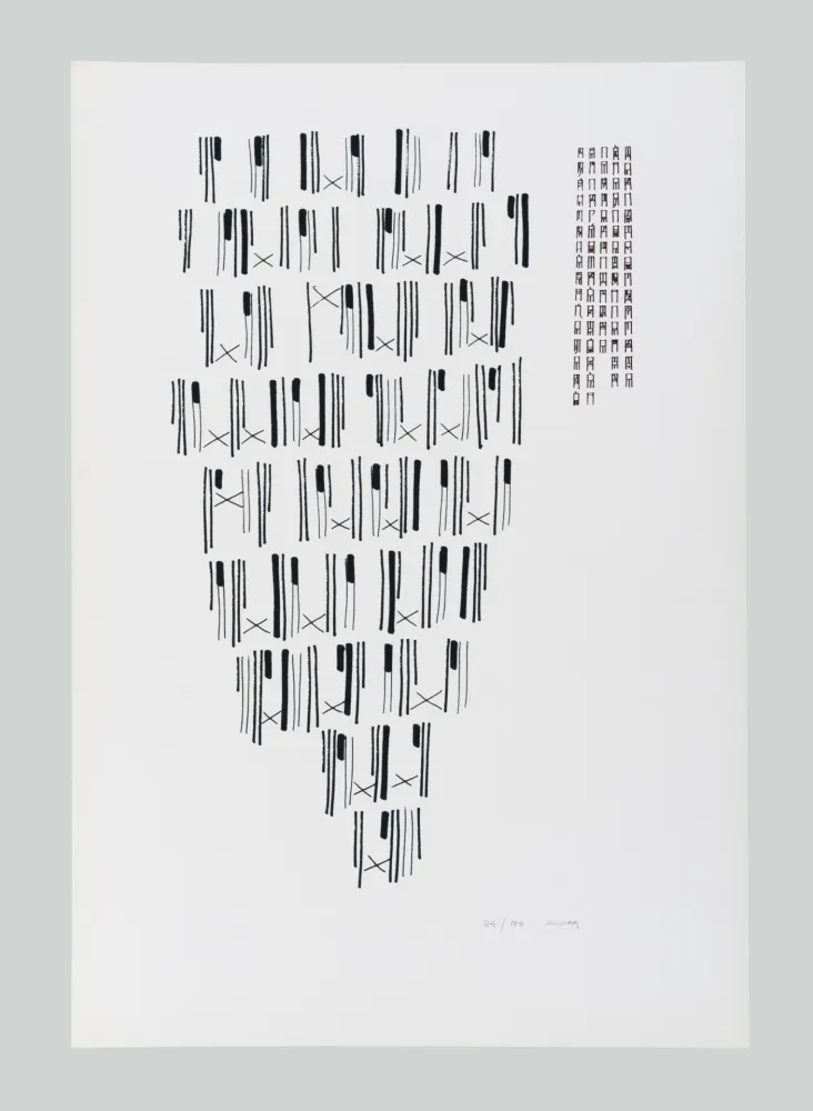 Screenprint Munari - Scritture illegibili di popoli sconosciuti