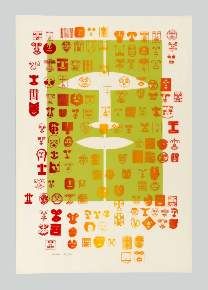 Screenprint Munari - Variazioni sul viso umano
